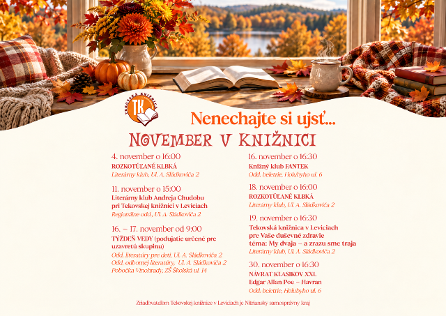Nenechajte si ujsť november v knižnici! 
